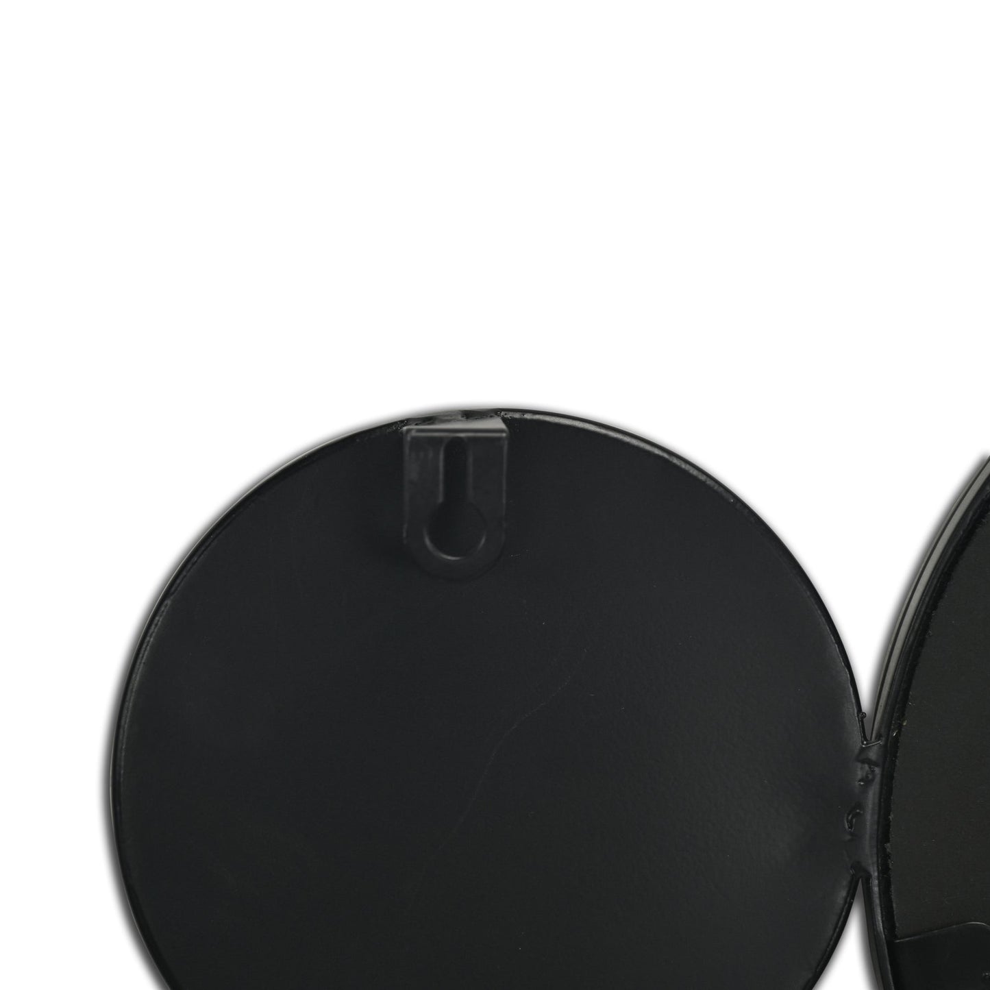 Set Of Eight Black Metal Round Cojoined Accent Mirrors